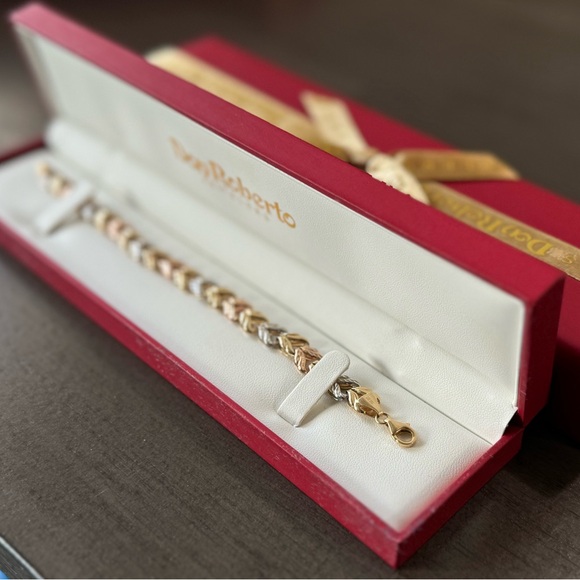 Don Roberto Jewelers 14k Tri Color Gold link Bracelet - Picture 2 of 8